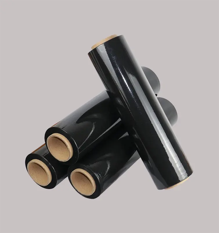 600mm Black Heavy Duty Hand Stretch Wrap Film - Puncture Resistant ROHS Compliant Pallet Packaging
